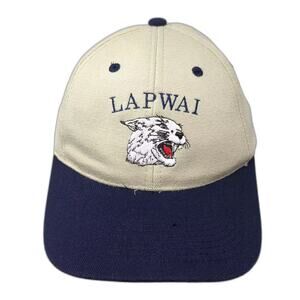OTTO Flex Lapwai Wildcat Embroidered Baseball Cap Beige Blue Stretch Fit Hat SM